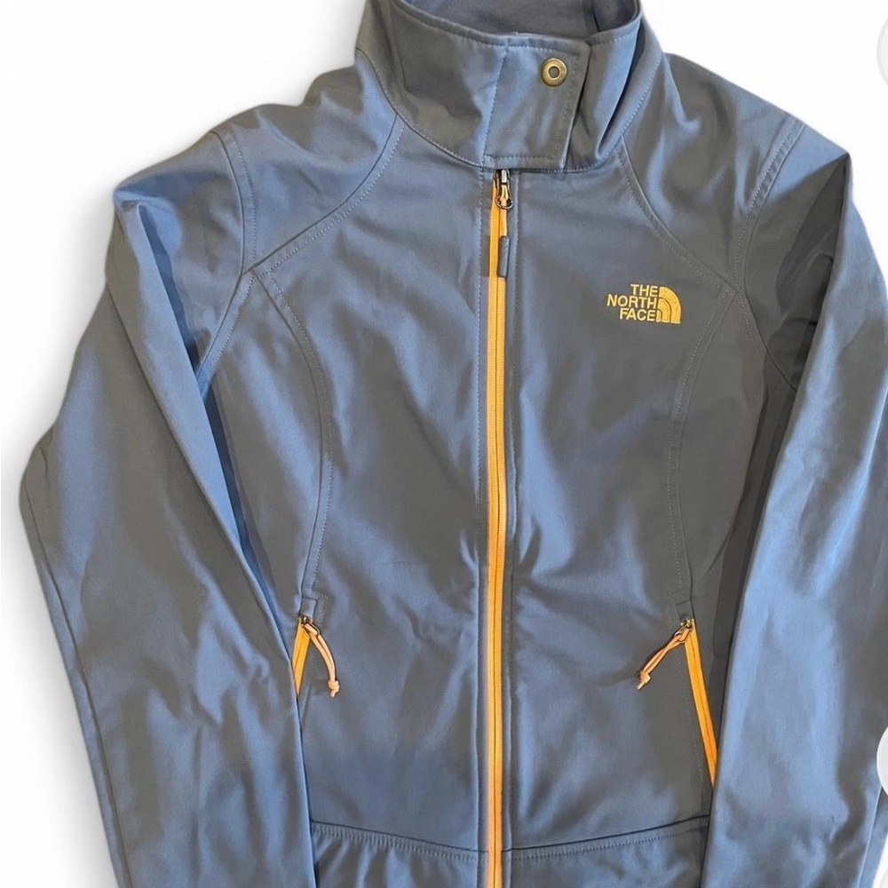 The North Face Blue Jacket with Orange Accents
